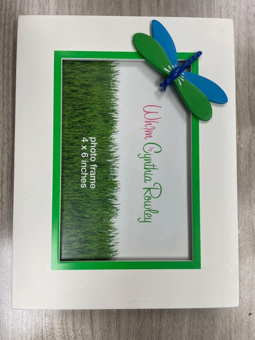 Cynthia Rowley White Frame with Green Inset & Blue-Green Dragonfly
